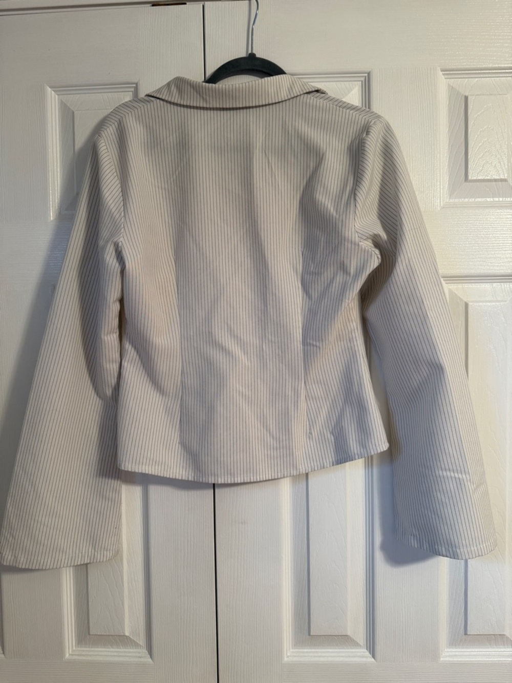 Princess Polly Cream Ribbed Button-Down Collared Top - Picture 6 of 6